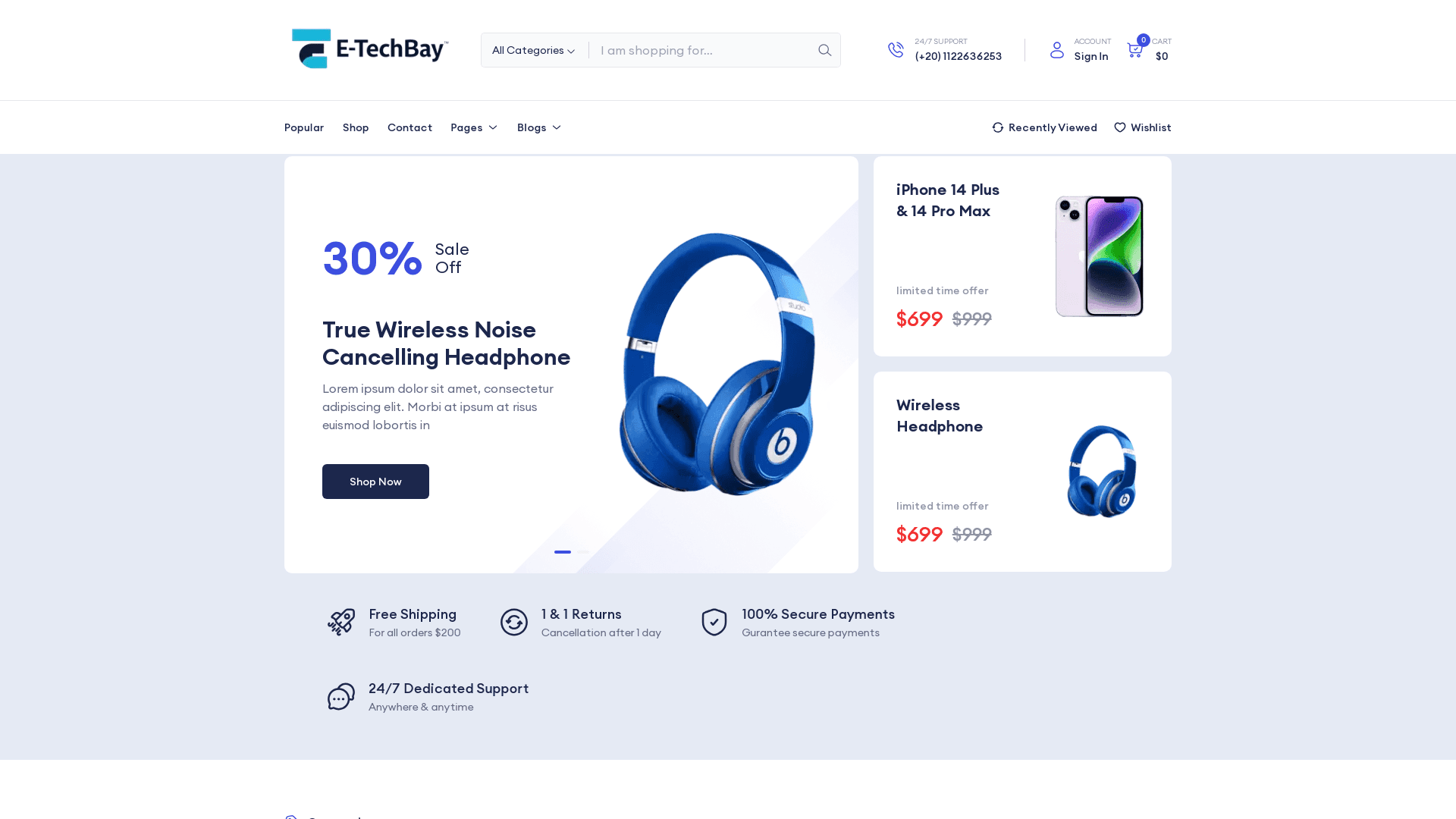 E-techPay - Modern Consumer Electronics Storefront Interface
